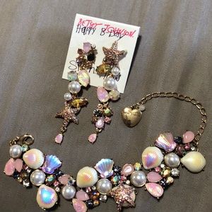 Betsy Johnson earrings and bracelet set